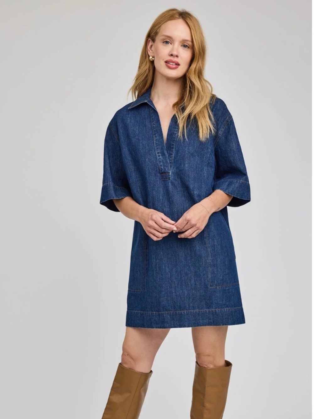 GENTLE FAWN EVELINA DENIM MINI DRESS XS